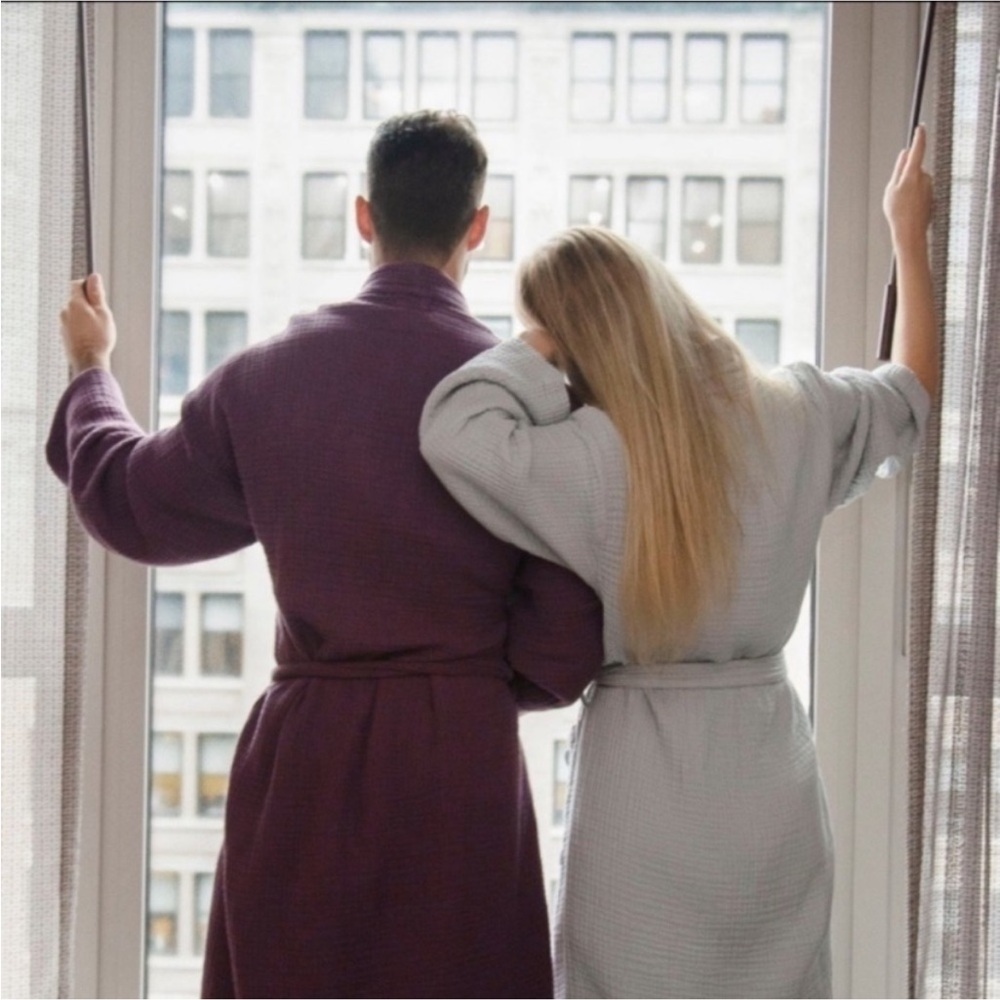 RiLEY Four Layer Robe Sz XL 10% Cotton Thick Comfy Casual Louging Quiet Luxury